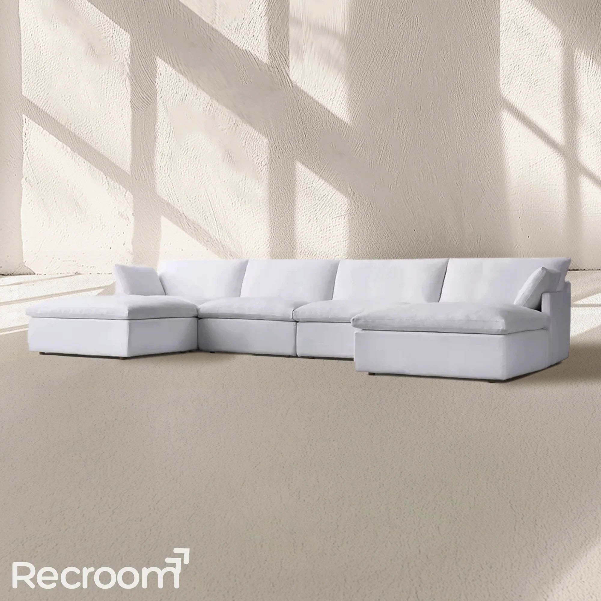 Kloud Modular Track Arm U-Chaise Sectional - Zonesus