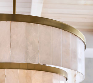 Windham Alabaster 3 Tier Chandelier (35") - Zonesus