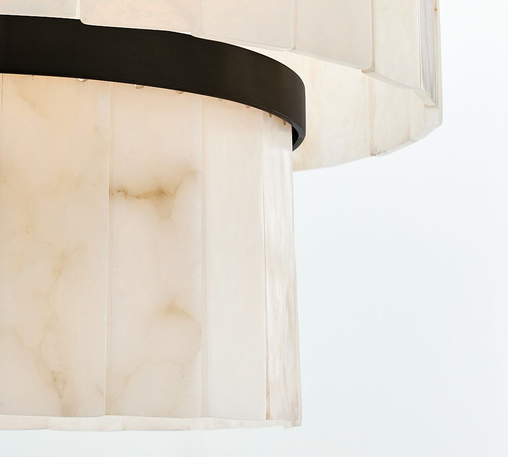 Windham Alabaster 3 Tier Chandelier (35") - Zonesus