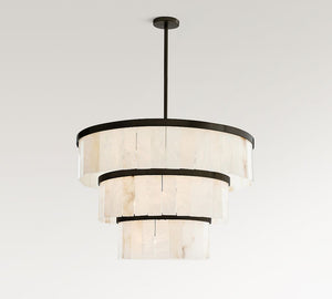 Windham Alabaster 3 Tier Chandelier (35") - Zonesus