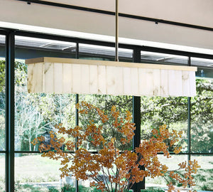 Windham Alabaster Linear Chandelier (49") - Zonesus