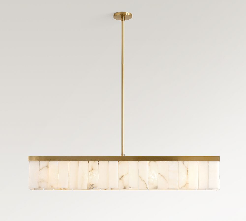 Windham Alabaster Linear Chandelier (49") - Zonesus