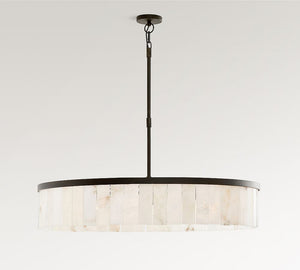 Windham Alabaster Tile Round Chandelier (30"-42") - Zonesus