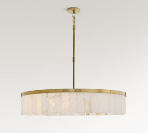 Windham Alabaster Tile Round Chandelier (30"-42") - Zonesus