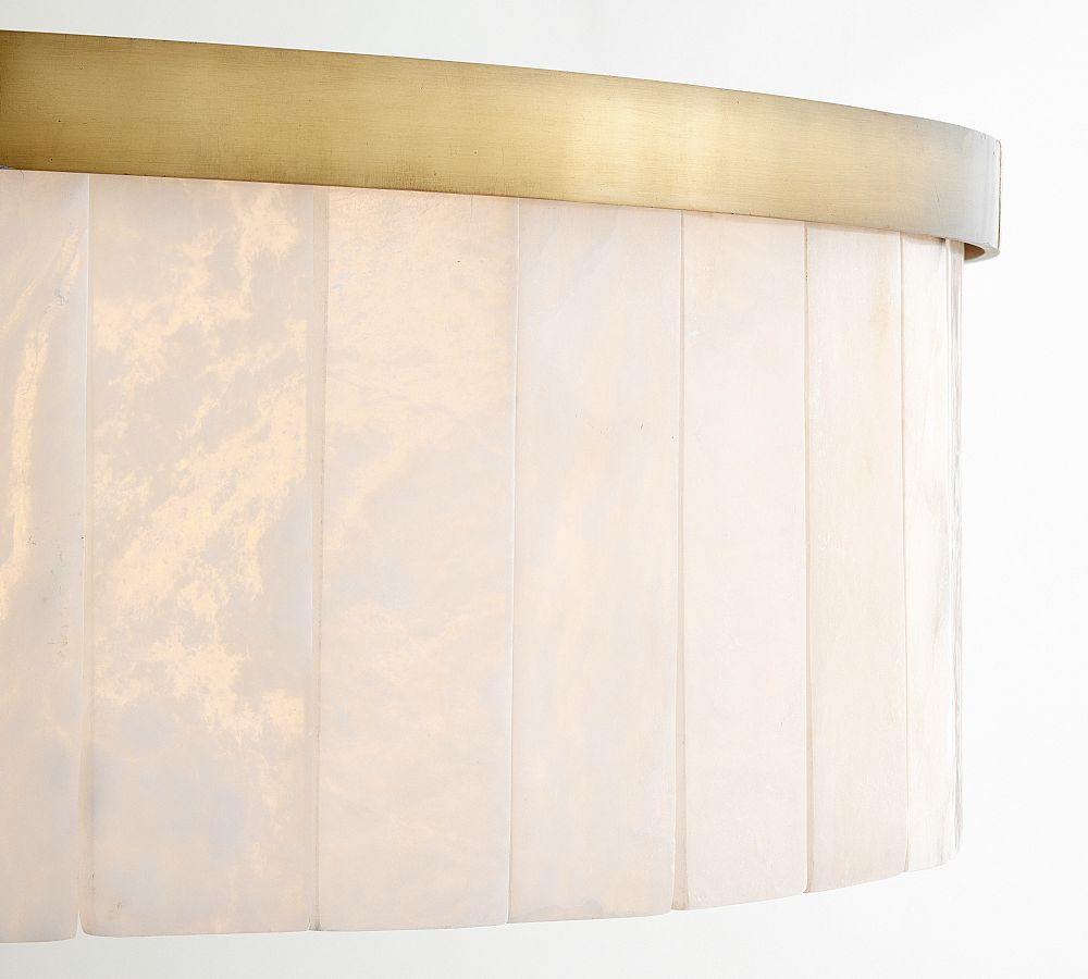 Windham Alabaster Tile Round Chandelier (30"-42") - Zonesus