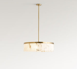 Windham Alabaster Tile Round Chandelier (30"-42") - Zonesus