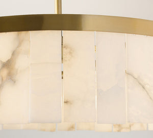 Windham Alabaster Tile Round Chandelier (30"-42") - Zonesus