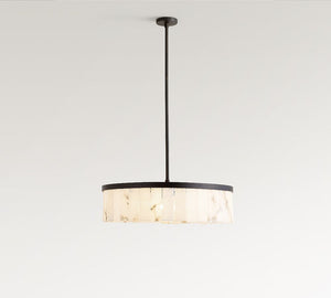Windham Alabaster Tile Round Chandelier (30"-42") - Zonesus