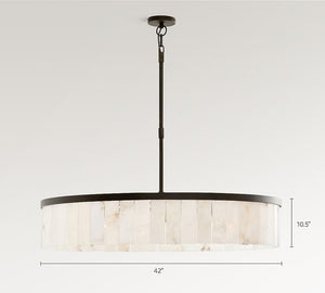 Windham Alabaster Tile Round Chandelier (30"-42") - Zonesus