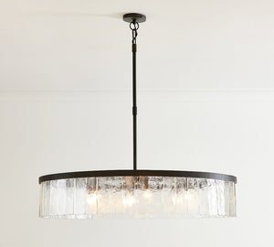 Windham Recycled Glass Tile Round Chandelier (42") - Zonesus