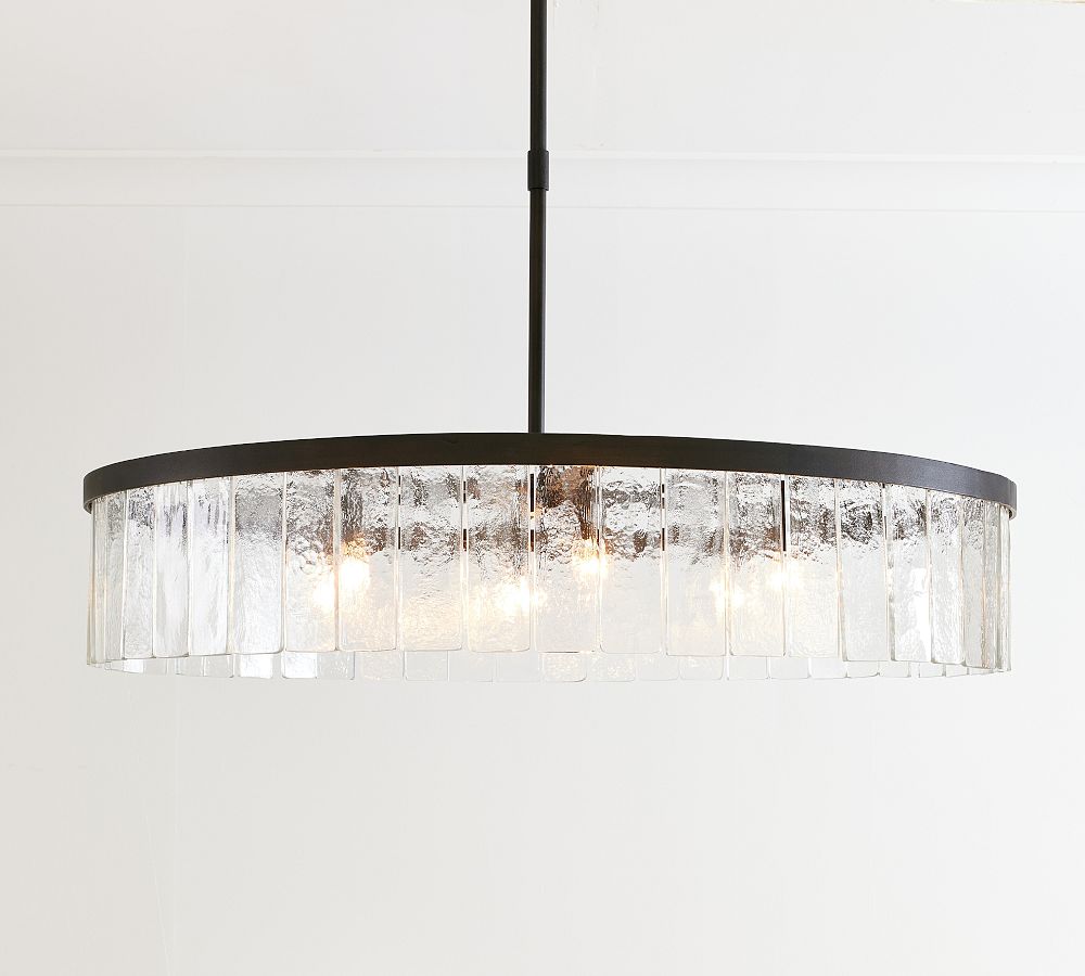 Windham Recycled Glass Tile Round Chandelier (42") - Zonesus