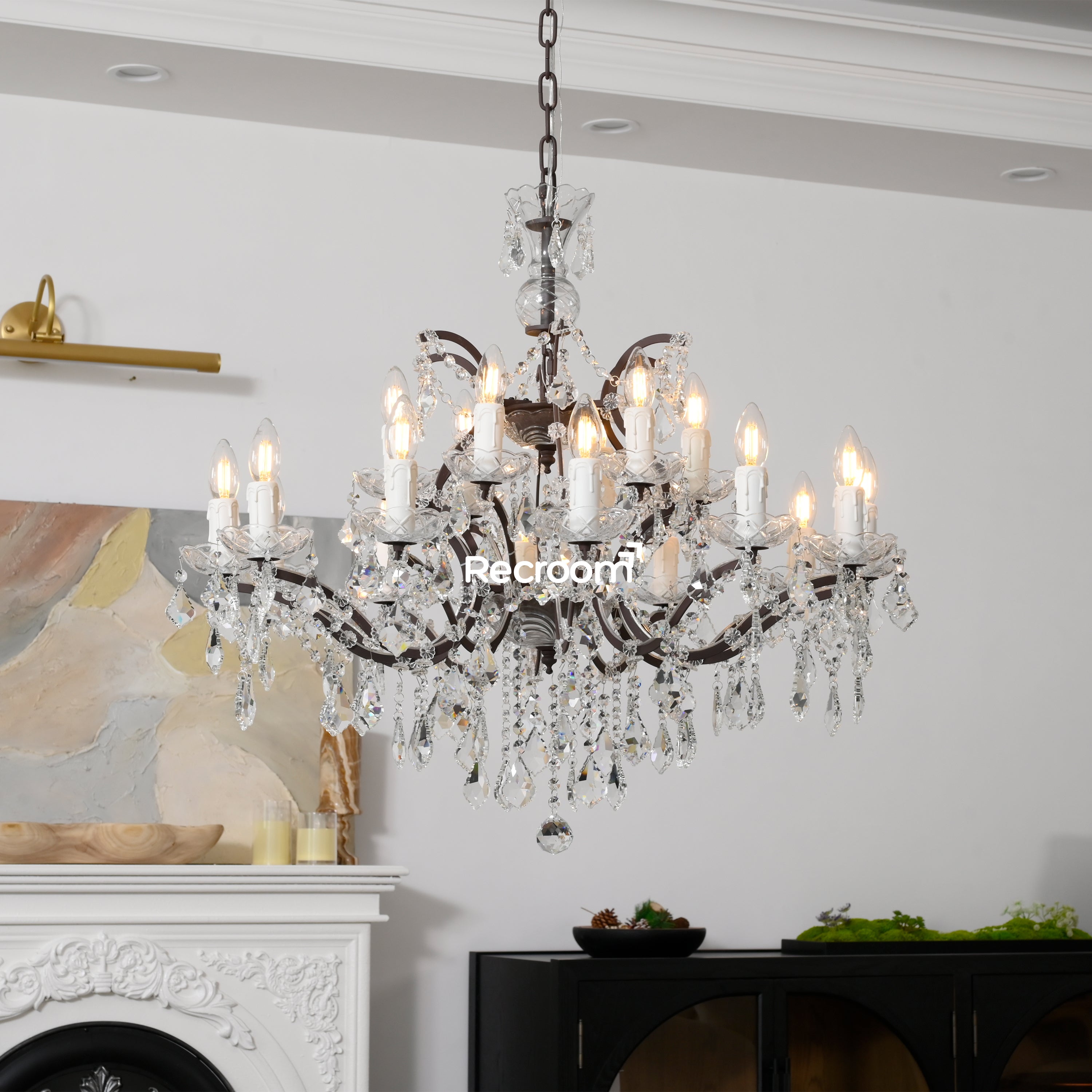 Rococonut Crystal Outdoor Chandelier 33” - Zonesus
