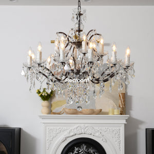 Rococonut Crystal Outdoor Chandelier 33” - Zonesus