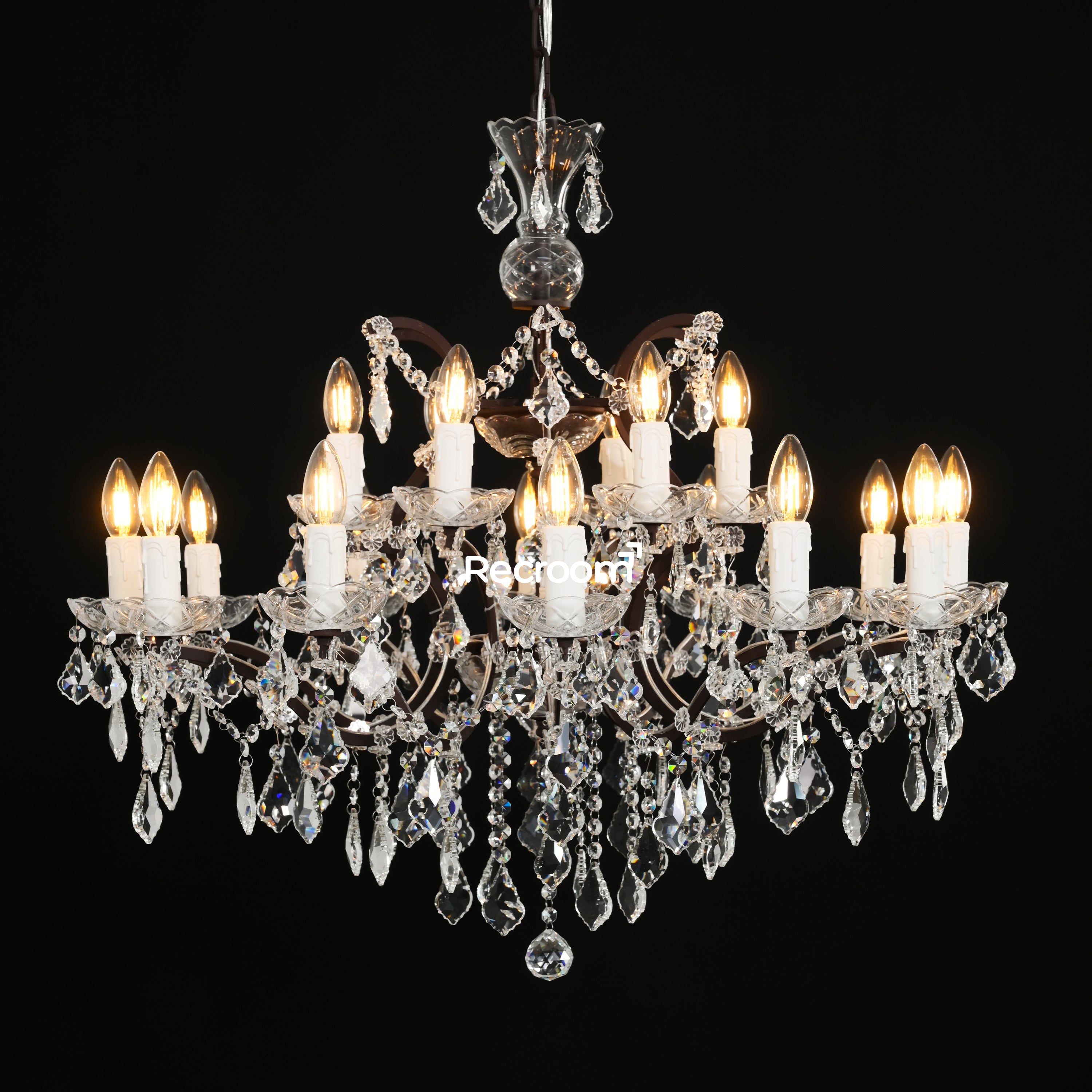 Rococonut Crystal Outdoor Chandelier 33” - Zonesus