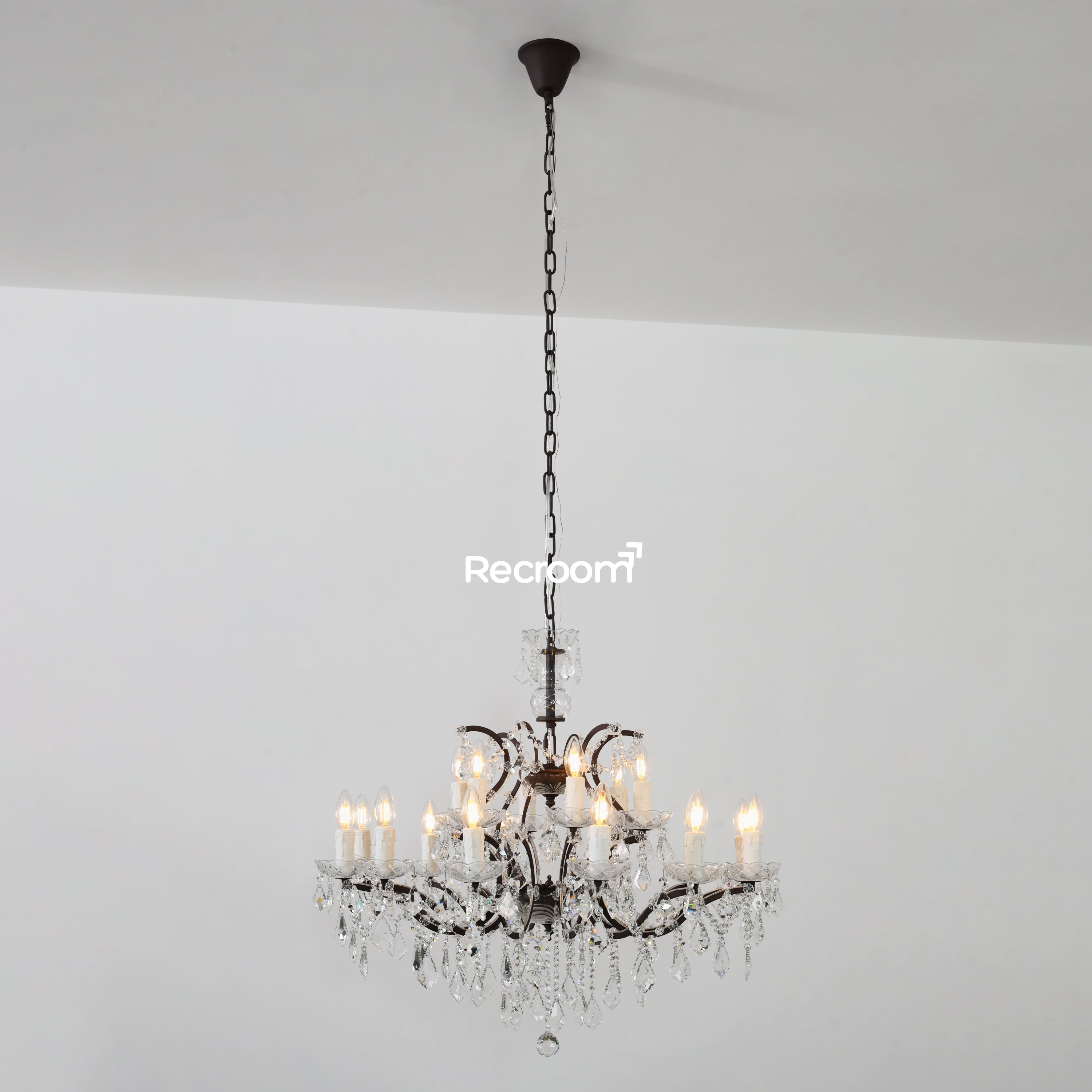 Rococonut Crystal Outdoor Chandelier 33” - Zonesus