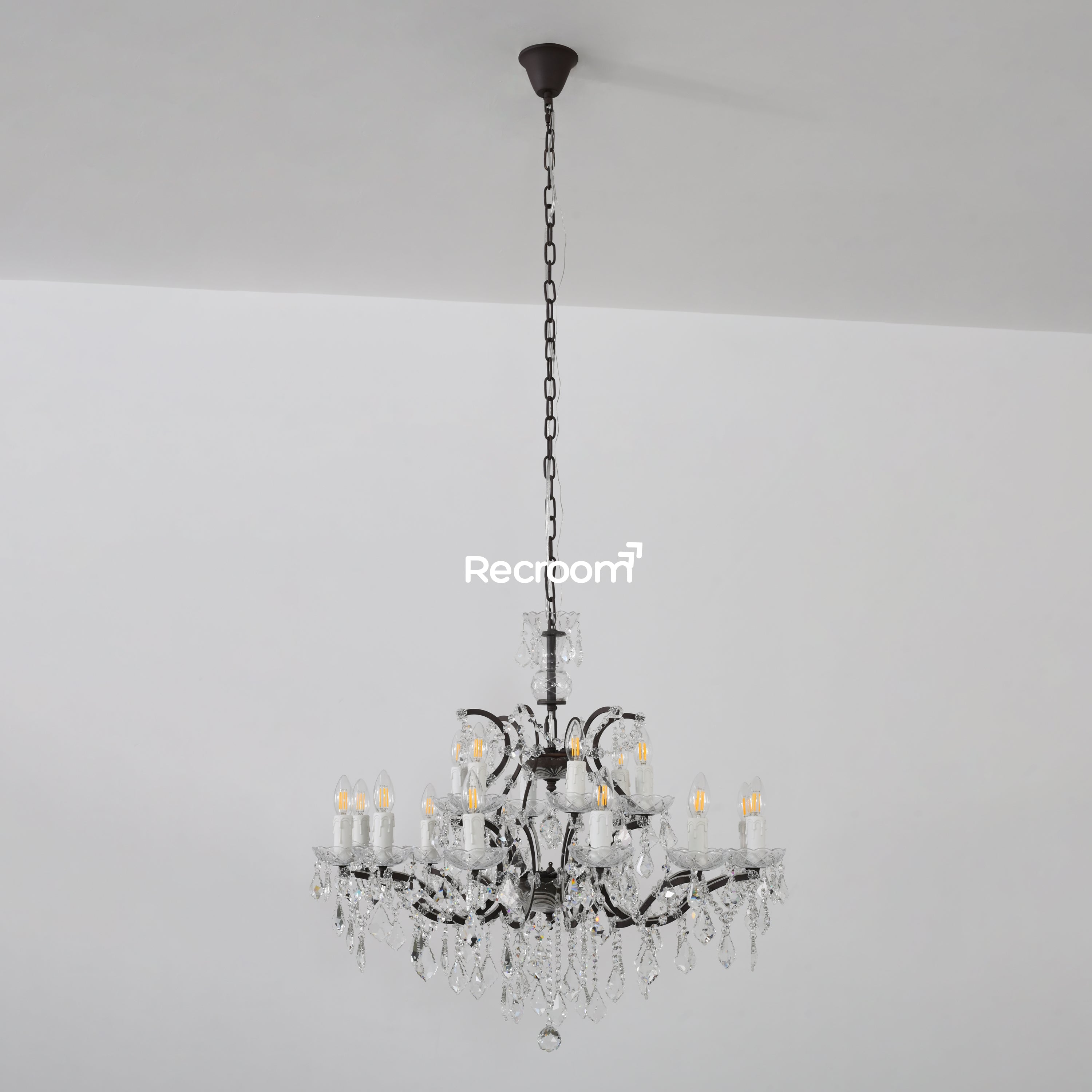 Rococonut Crystal Outdoor Chandelier 33” - Zonesus