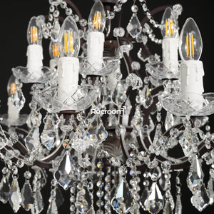 Rococonut Crystal Outdoor Chandelier 33” - Zonesus