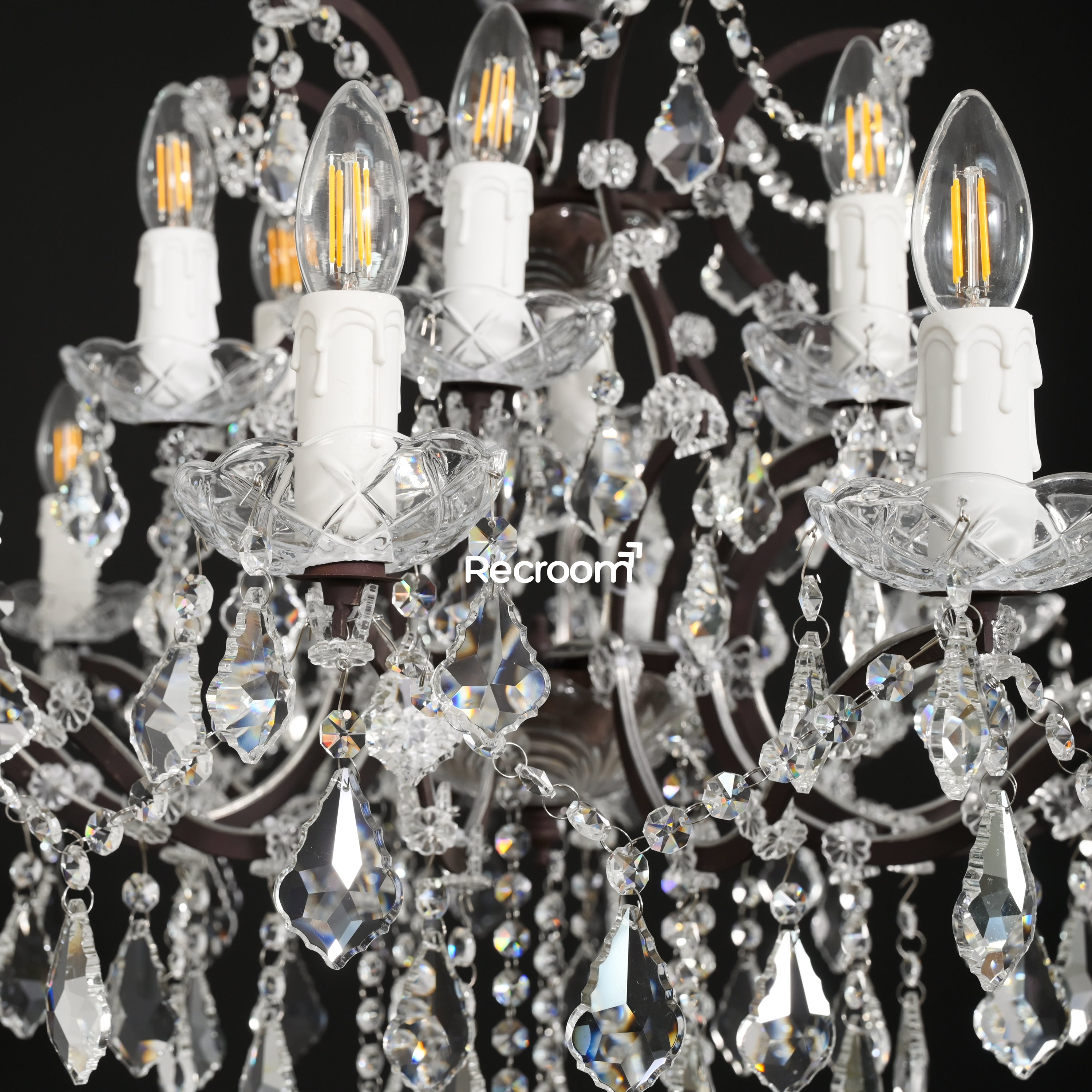 Rococonut Crystal Outdoor Chandelier 33” - Zonesus
