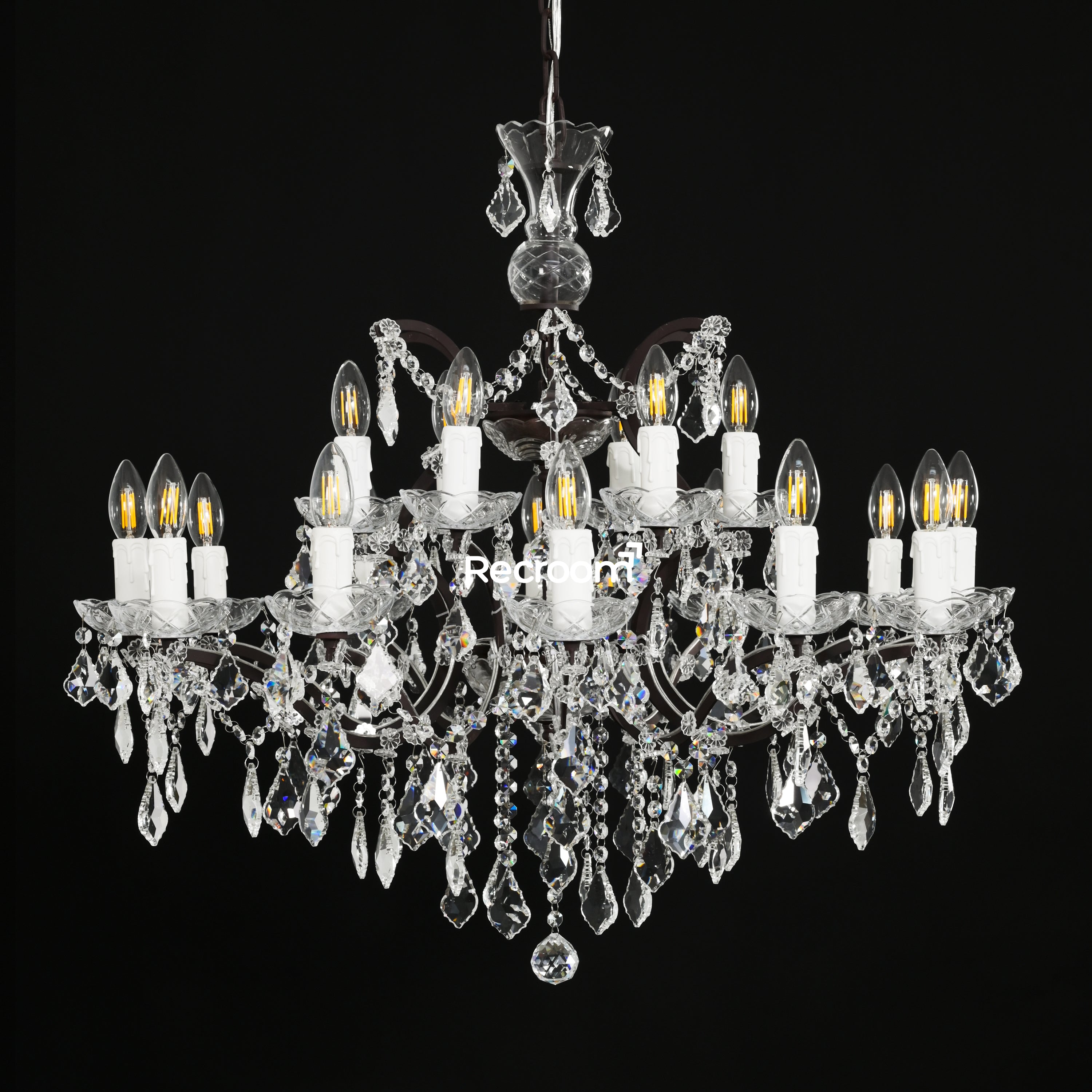 Rococonut Crystal Outdoor Chandelier 33” - Zonesus
