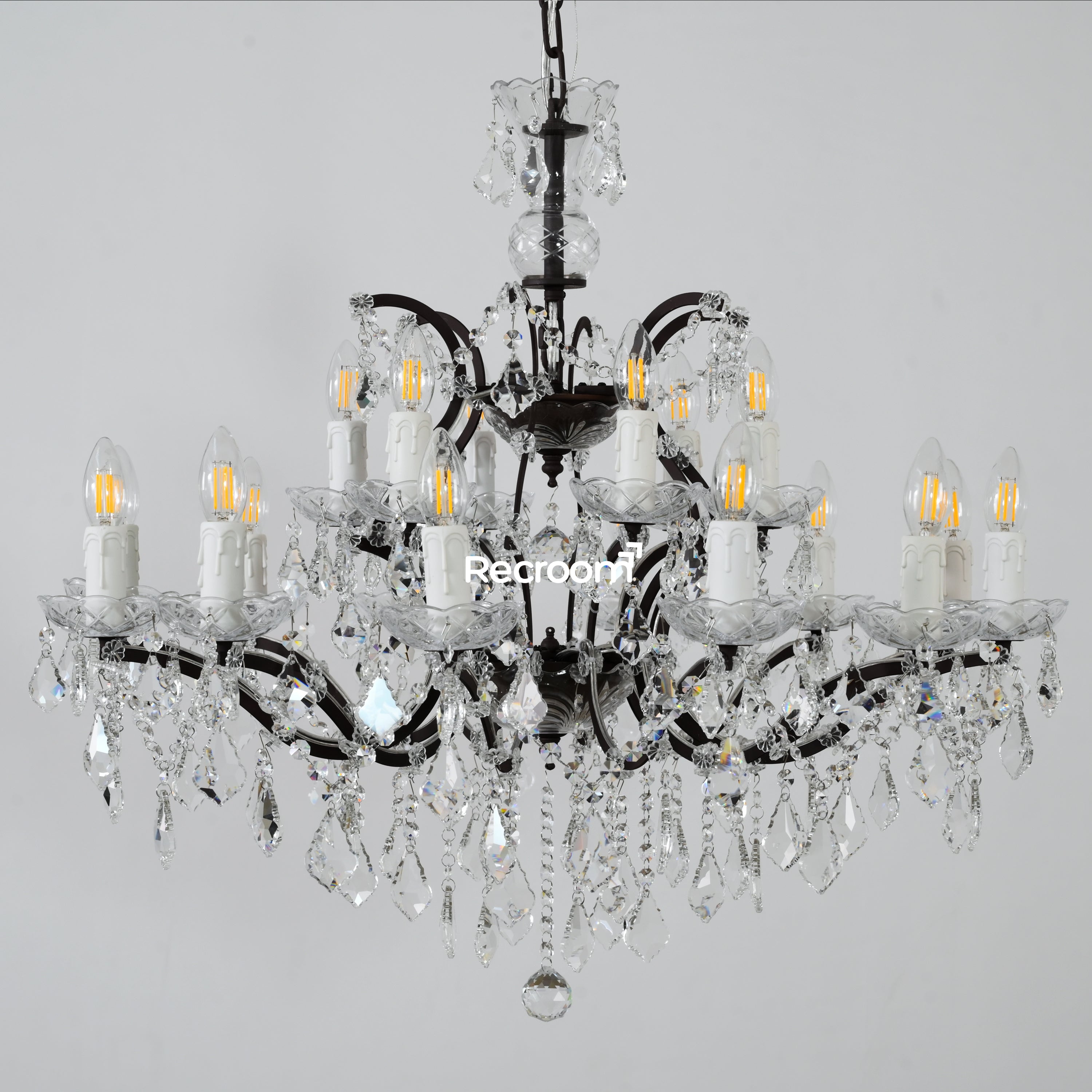 Rococonut Crystal Outdoor Chandelier 33” - Zonesus