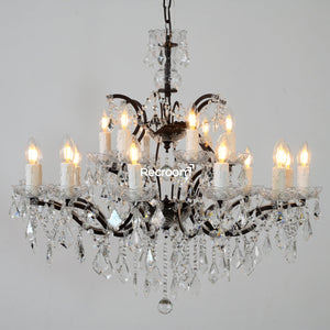 Rococonut Crystal Outdoor Chandelier 33” - Zonesus